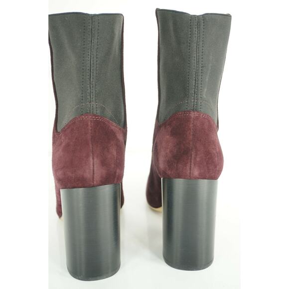 Rag & Bone Agnes Wine Suede Leather Heels Ankle Boots  Stretch  Chelsea - Picture 6 of 11